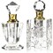 Okuna Outpost Crystal Glass Perfume Bottle Set - Refillable Perfume Bottles for Fragrance & Oils - Boudoir Props - Pack of 2, Transparent Glass, Round